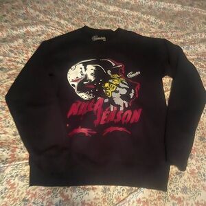 Bravado Black and Red Graphic Crewneck Sweater